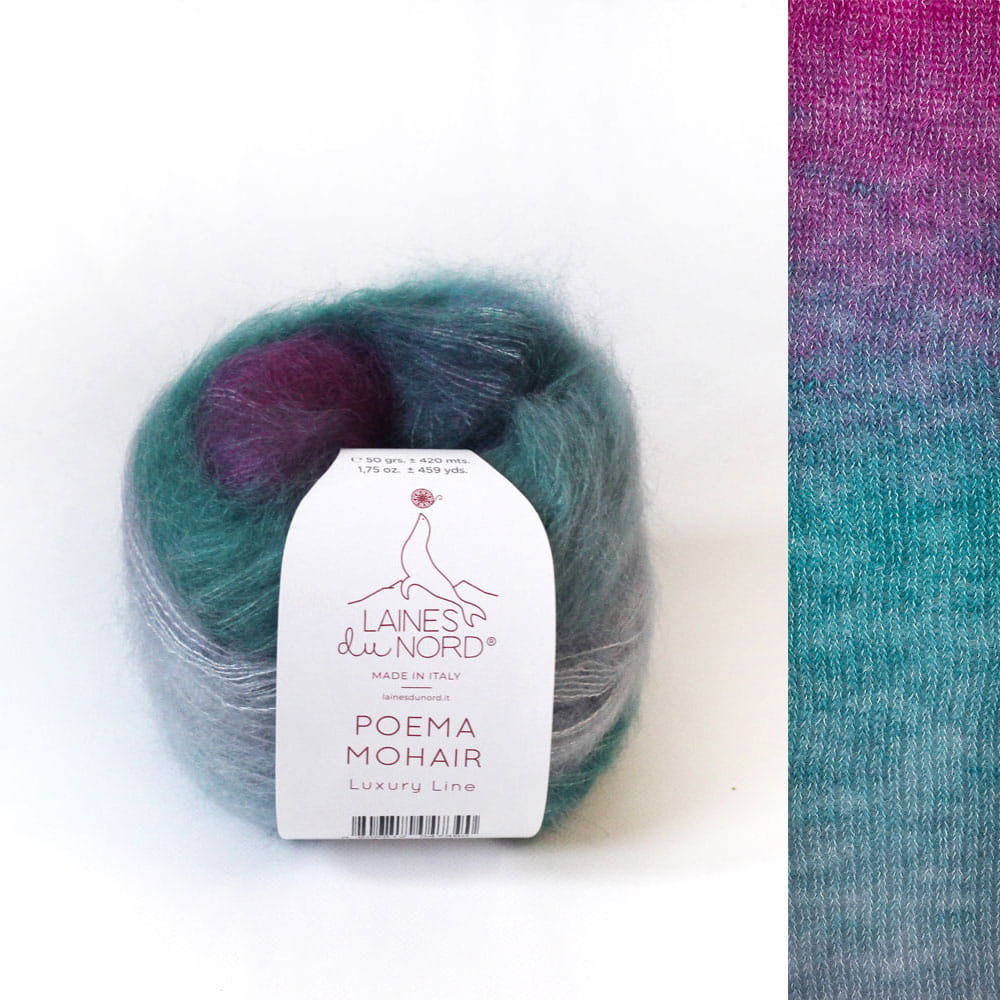 Włóczka Poema Mohair 007 z efektem gradientu